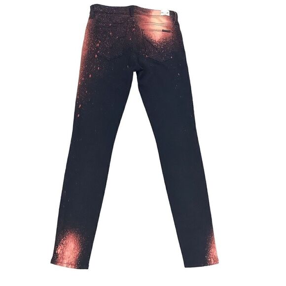 Hudson Nico Super Skinny Midrise Black Tie Dye Splatter Bleached Jeans - Picture 4 of 8